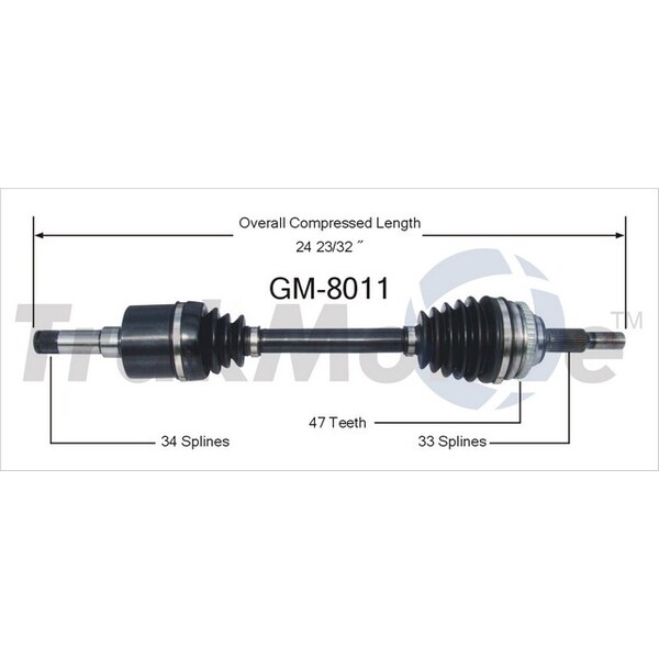 Surtrack Axle Cv Axle Shaft, Gm-8011 GM-8011 - main